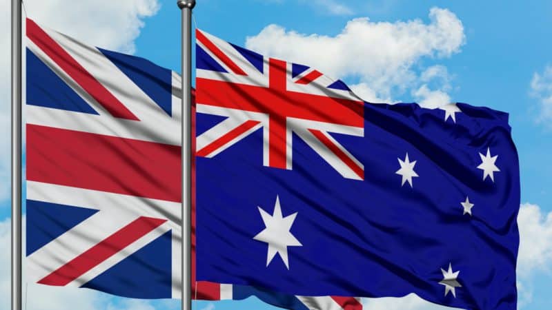 Australia UK flags