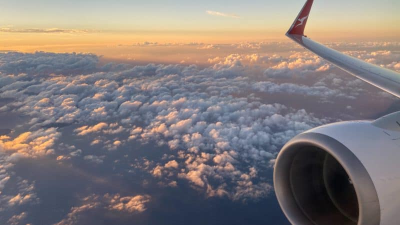 Sunset from Qantas plane