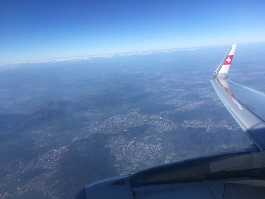 View of Switzerland from a Swiss Air plane